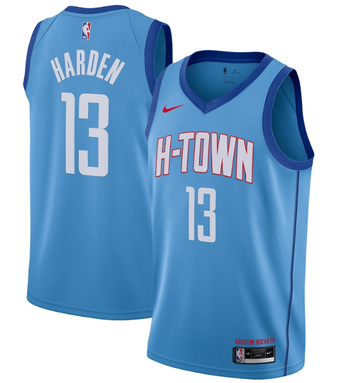 Men's Houston Rockets #13 James Harden 2020/21 Blue NBA City Edition Swingman Stitched Jersey Men's Houston Rockets #13 James Harden 2020/21 Blue NBA City Edition Swingman Stitched Jersey